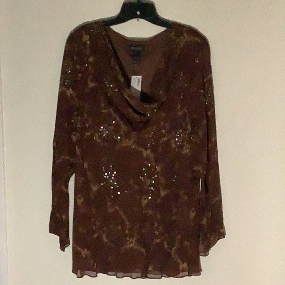 Lane Bryant Cowl Neckline Embellished Blouse